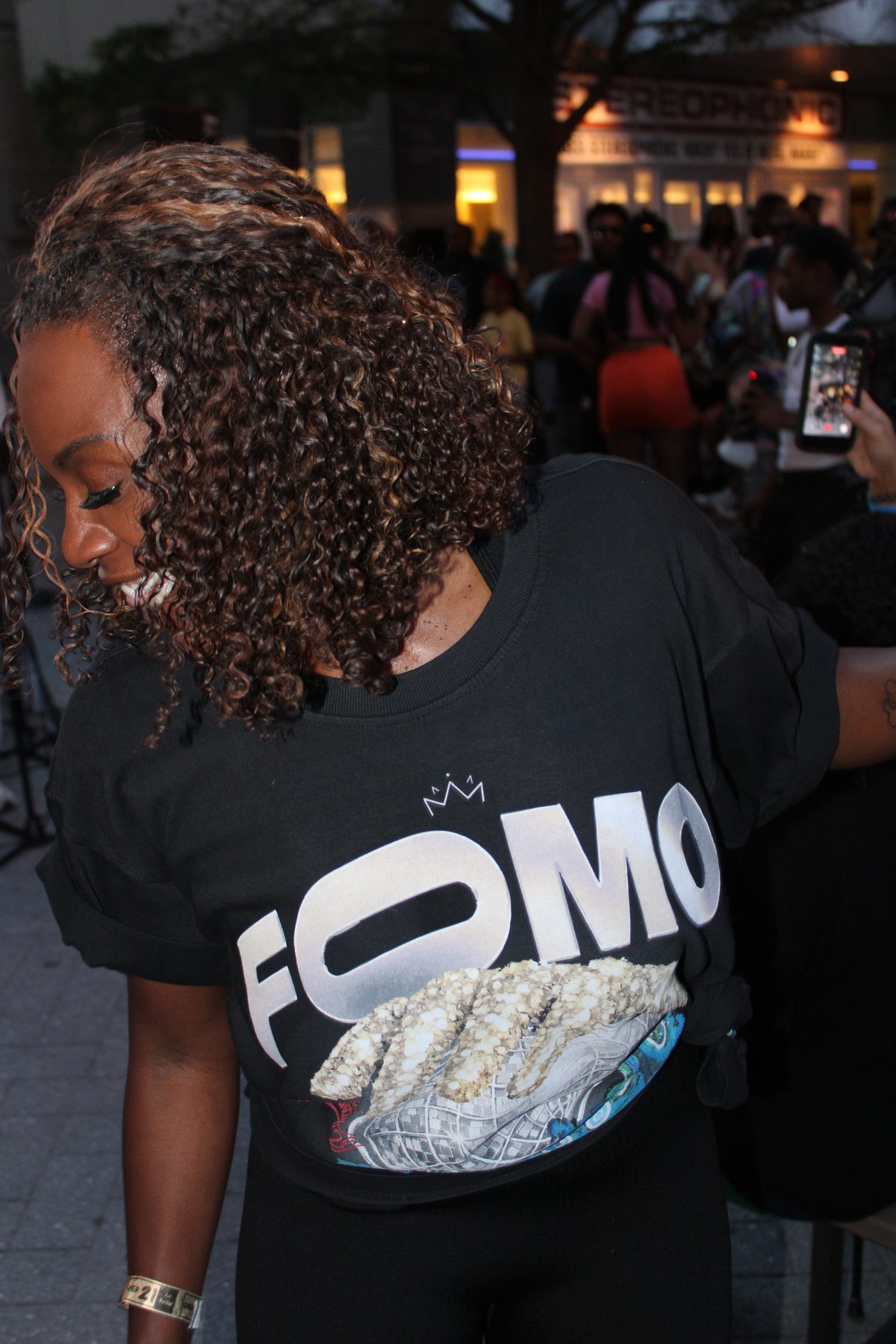 Candid moment in the crowd at an event
