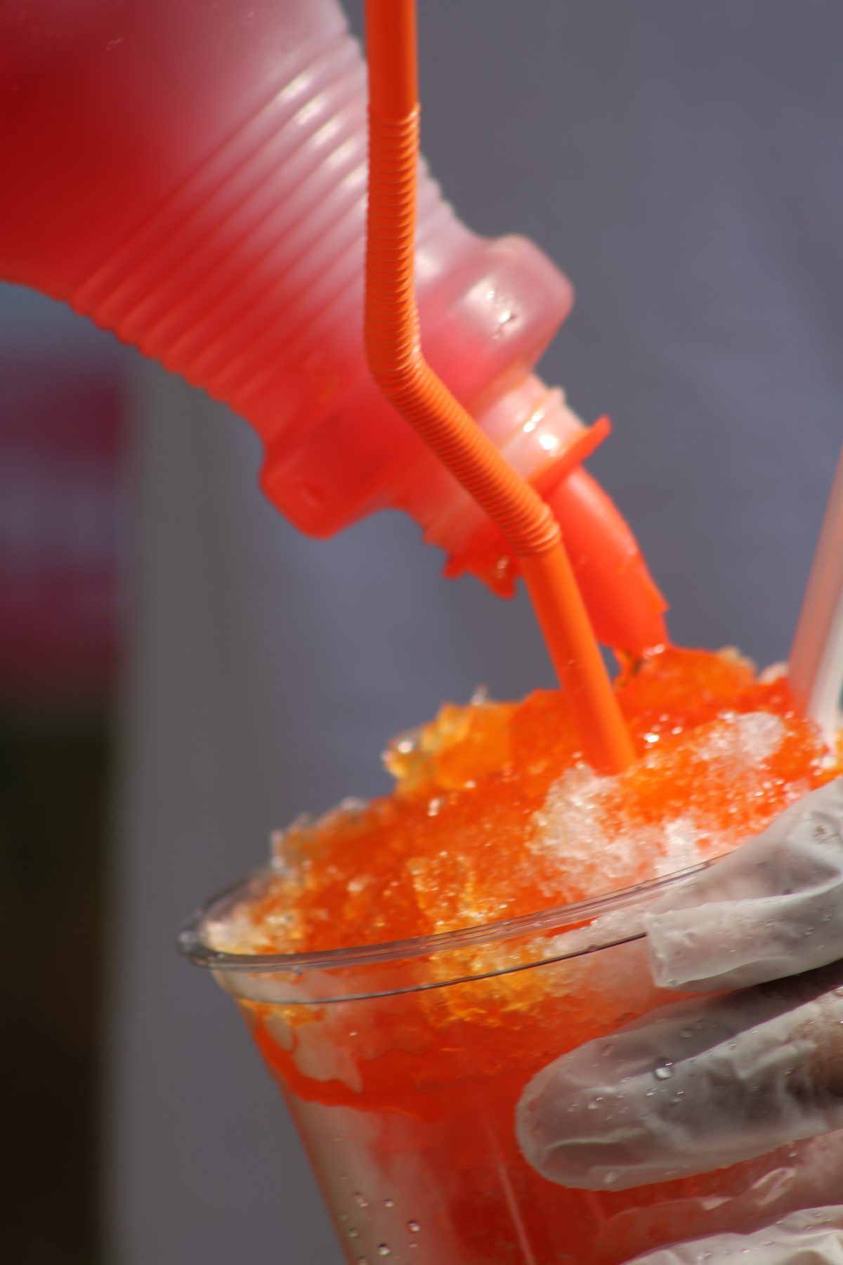 Snow cone detail shot at a summer event